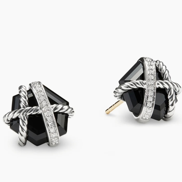 💕💯 Authentic David Yurman Black Onyx Earrings💕HP - Picture 7 of 9